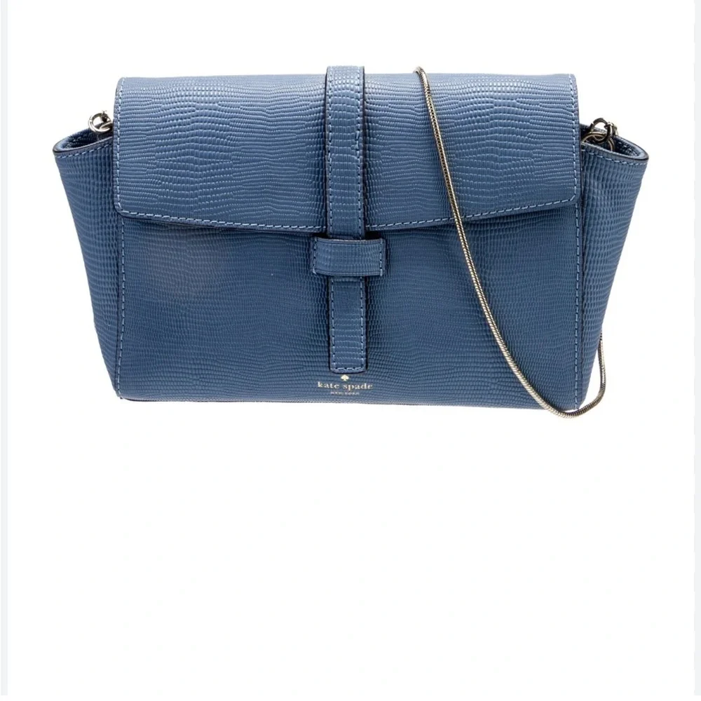 Kate Spade Riverside Emmie Textured Blue Crossbody Bag